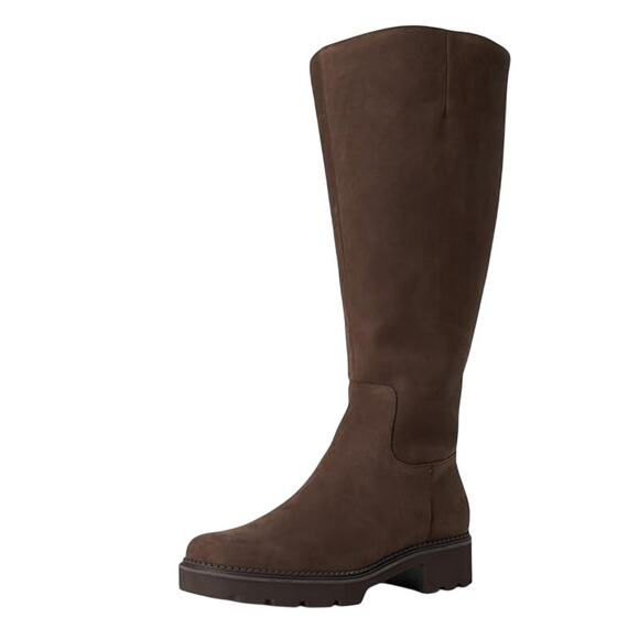 VIONIC Womens Fallbrook Knee High Boot US 10 M Brown Water Resistant Leather NIB - Picture 1 of 12